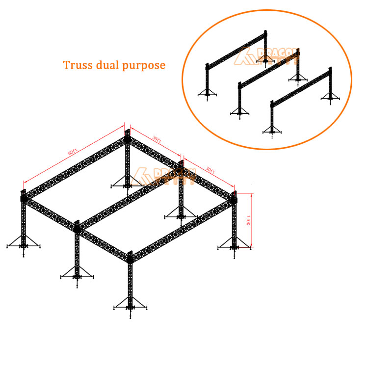 Dual-purpose truss gantry six-column square frame custom